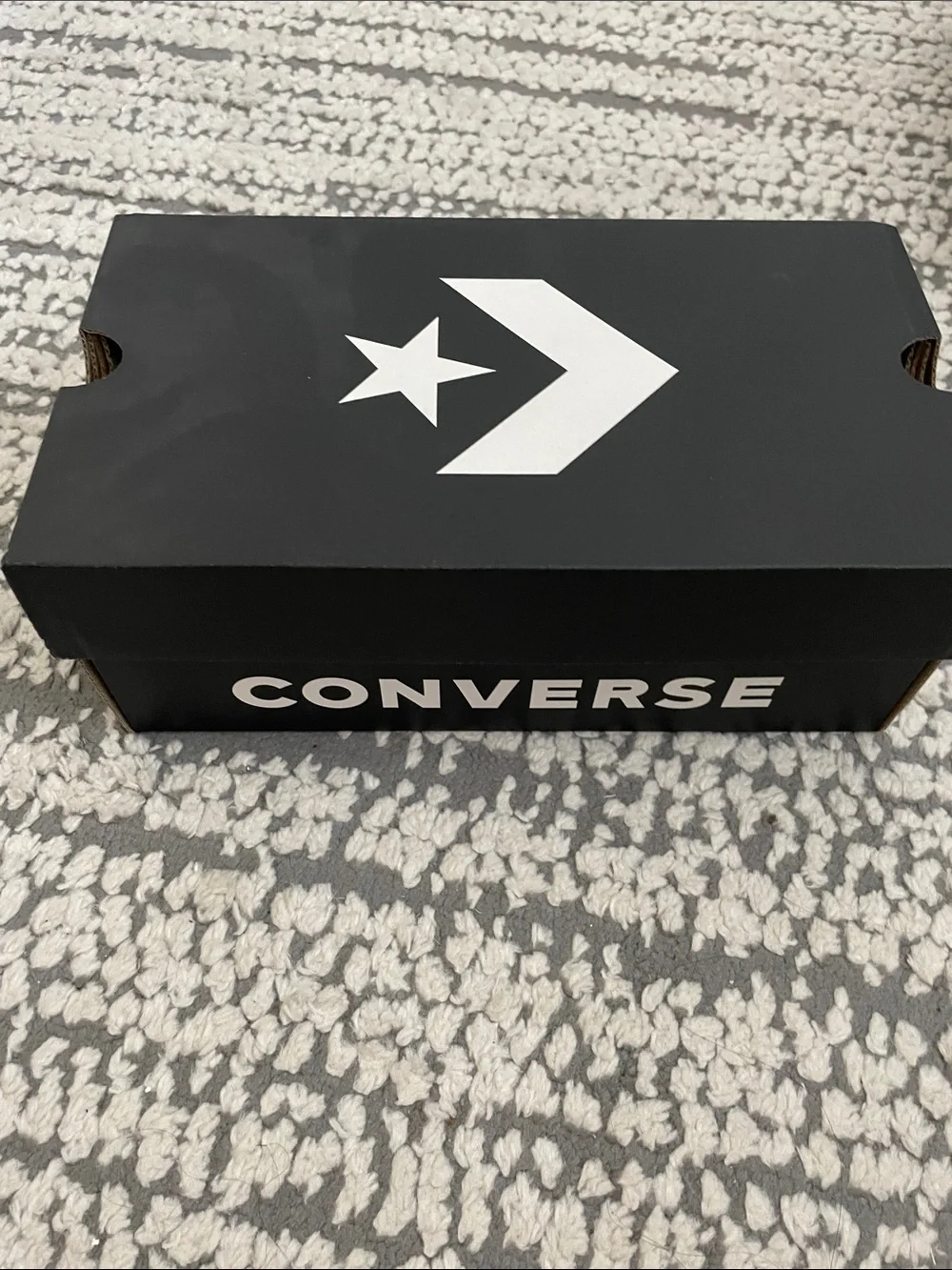 Converse Blue and White with Logo Shoe Box with Star Chevron